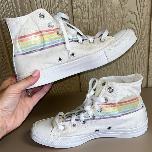 Converse high top rainbow (pride) shoes | size 8 - Picture 5 of 7